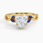 Willow Ring With Sapphire Accents Yellow Gold 18k Heart Engagement Ring