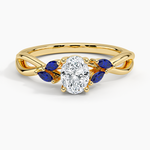 Willow Ring With Sapphire Accents Yellow Gold 18k Oval Engagement Ring