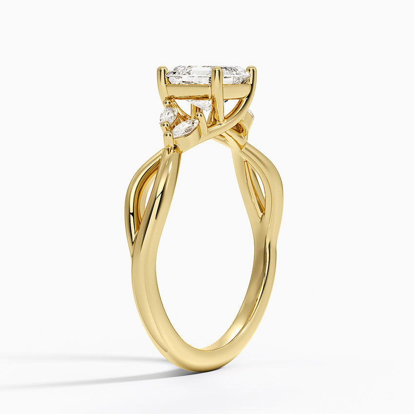 Willow Diamond Ring (1/8 ct. tw.) Yellow Gold 18k Asscher Engagement Ring