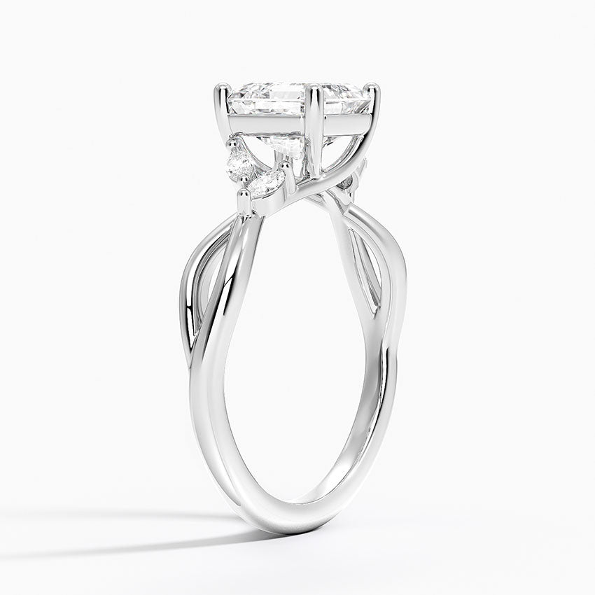 Willow Diamond Ring (1/8 ct. tw.) Platinum Asscher Engagement Ring