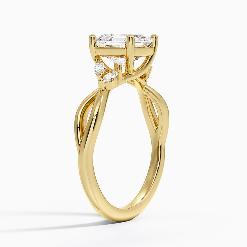 Willow Diamond Ring (1/8 ct. tw.) Yellow Gold 18k Asscher Engagement Ring