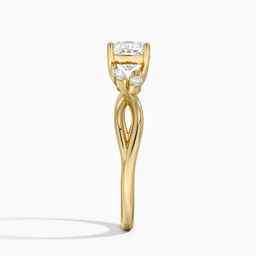 Willow Diamond Ring (1/8 ct. tw.) Yellow Gold 18k Cushion Engagement Ring