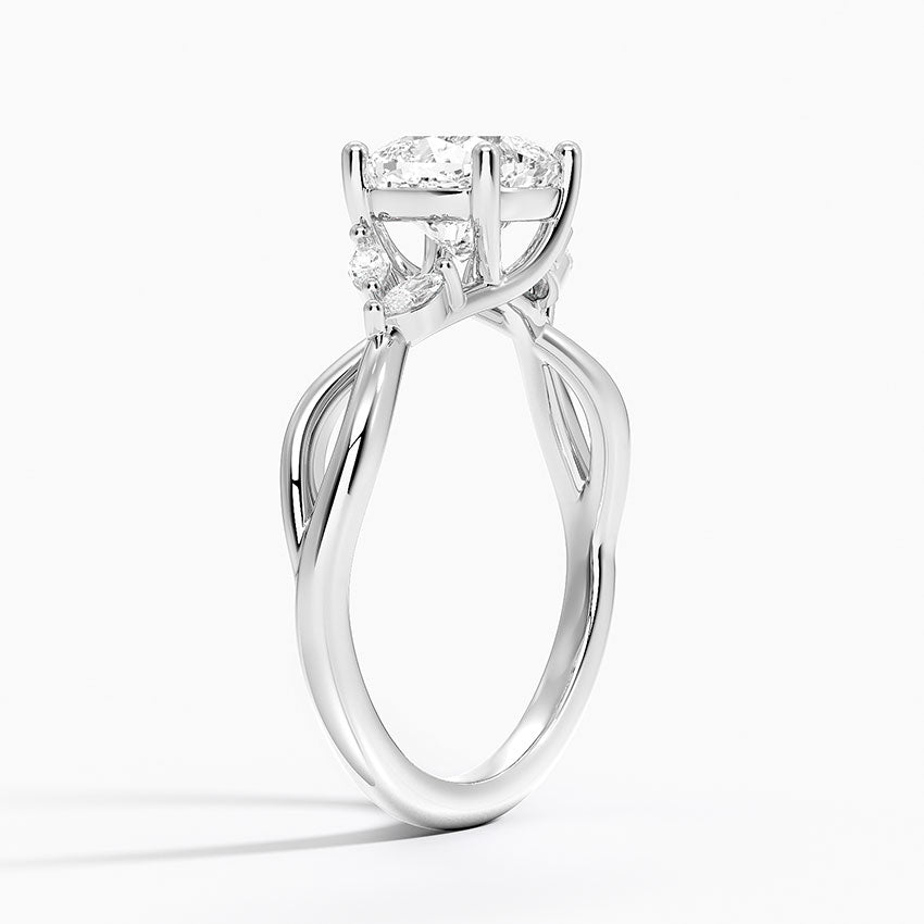 Willow Diamond Ring (1/8 ct. tw.) Platinum Cushion Engagement Ring