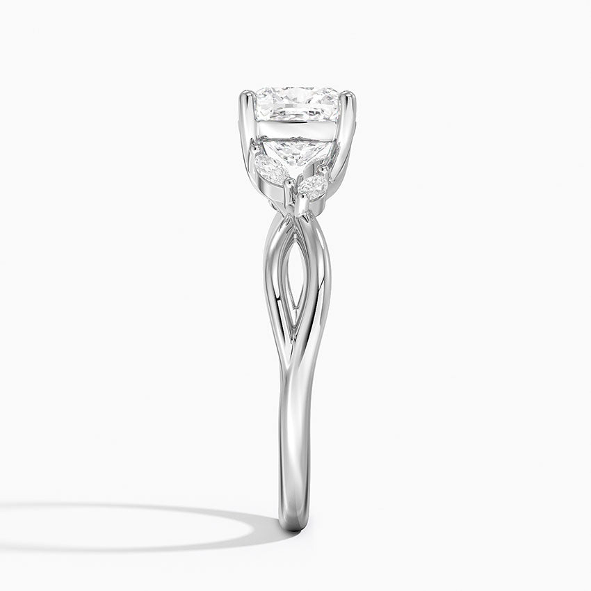 Willow Diamond Ring (1/8 ct. tw.) Platinum Cushion Engagement Ring