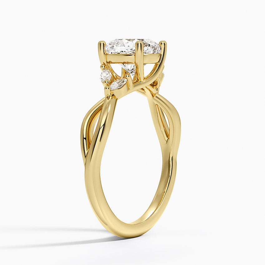 Willow Diamond Ring (1/8 ct. tw.) Yellow Gold 18k Cushion Engagement Ring