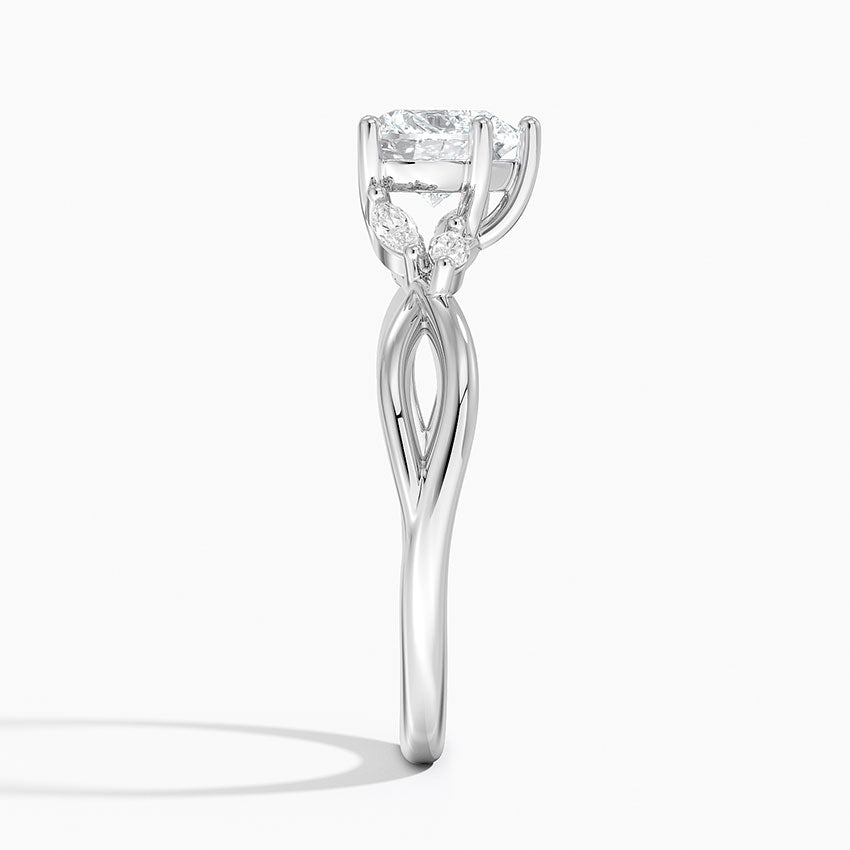 Willow Diamond Ring (1/8 ct. tw.) Platinum Heart Engagement Ring