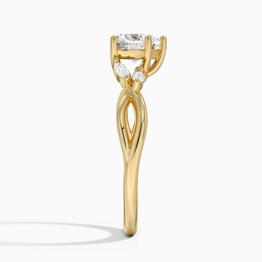 Willow Diamond Ring (1/8 ct. tw.) Yellow Gold 18k Heart Engagement Ring