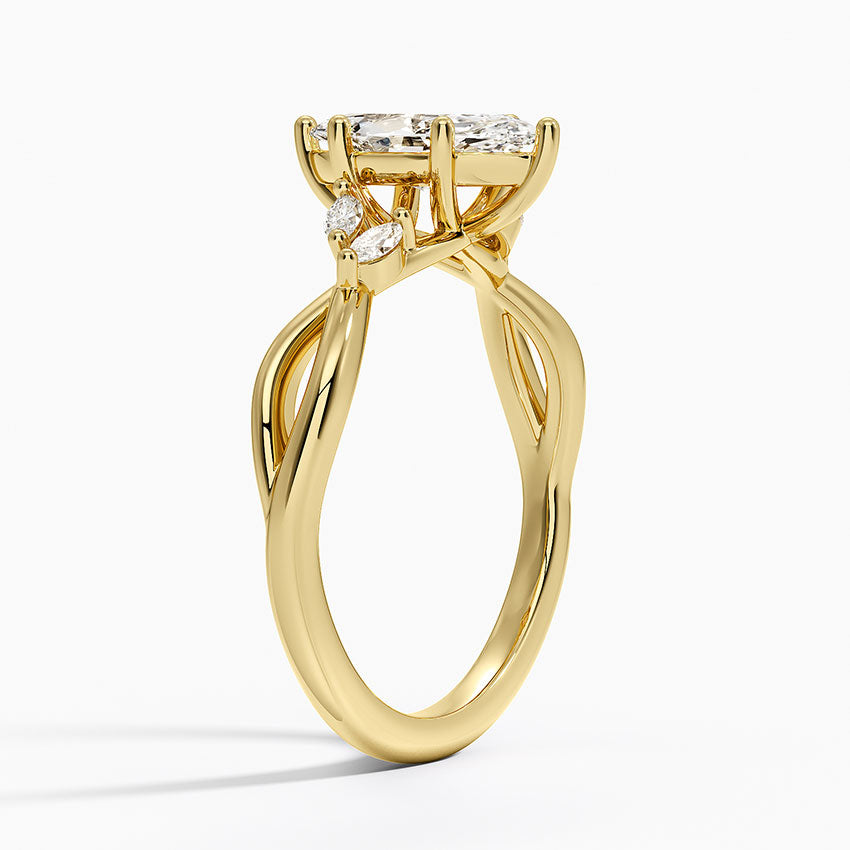 Willow Diamond Ring (1/8 ct. tw.) Yellow Gold 18k Marquise Engagement Ring