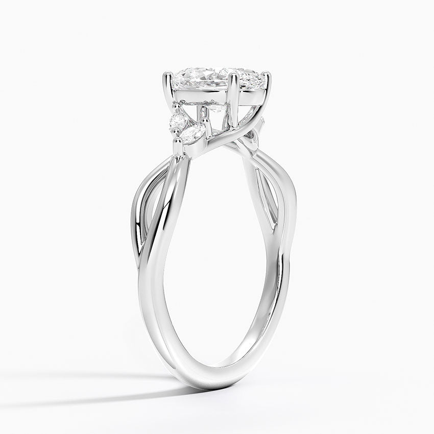 Willow Diamond Ring (1/8 ct. tw.) Platinum Oval Engagement Ring