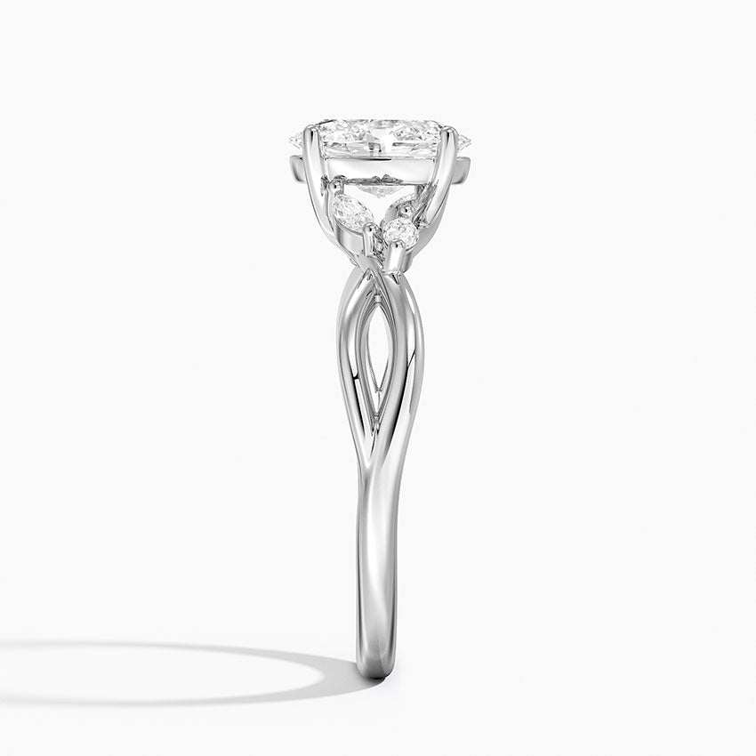 Willow Diamond Ring (1/8 ct. tw.) Platinum Oval Engagement Ring
