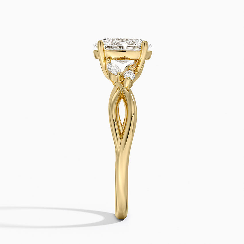 Willow Diamond Ring (1/8 ct. tw.) Yellow Gold 18k Oval Engagement Ring