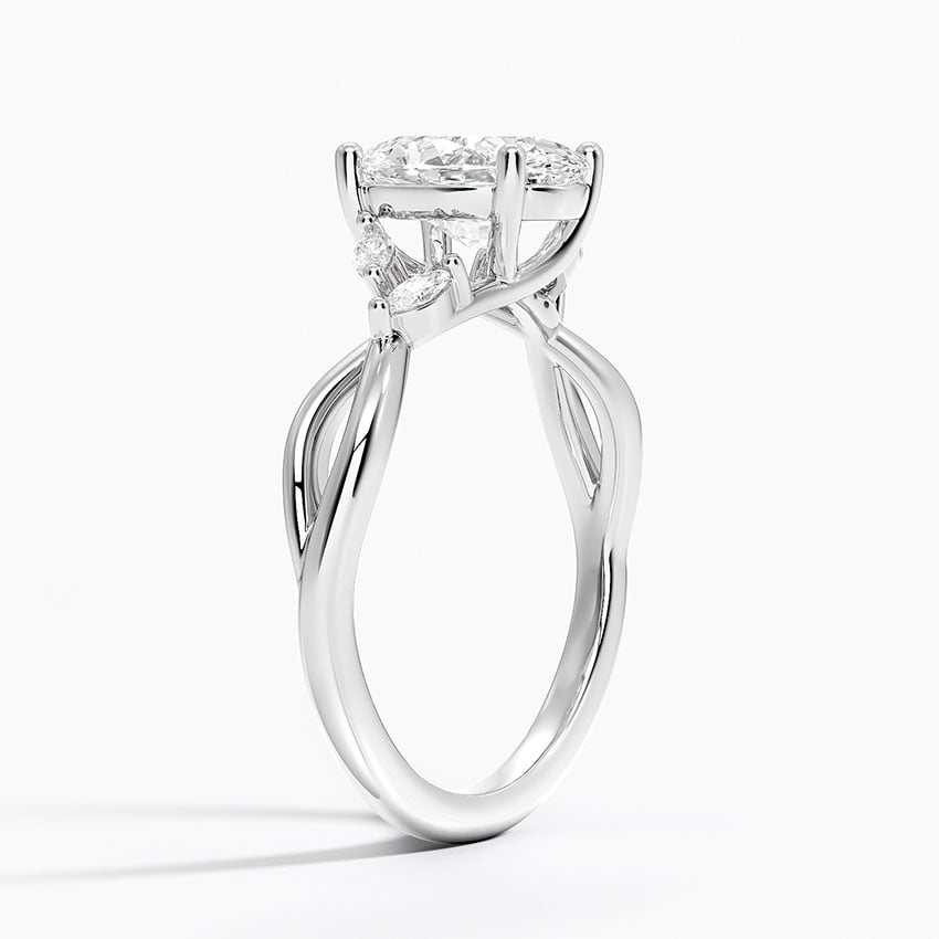 Willow Diamond Ring (1/8 ct. tw.) Platinum Oval Engagement Ring
