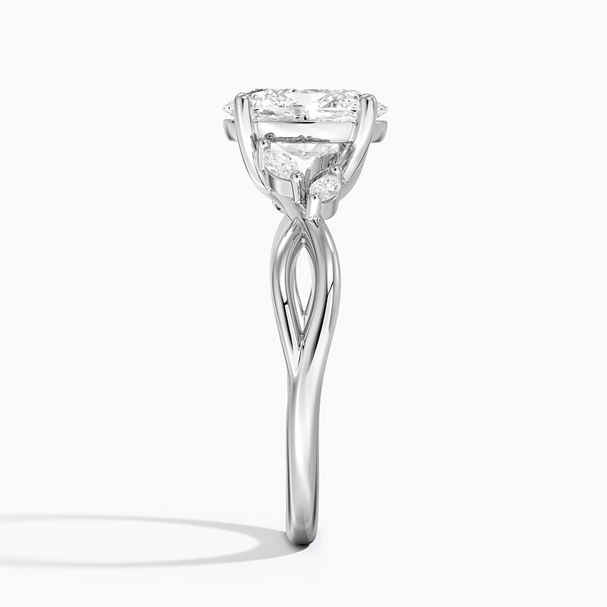 Willow Diamond Ring (1/8 ct. tw.) Platinum Oval Engagement Ring