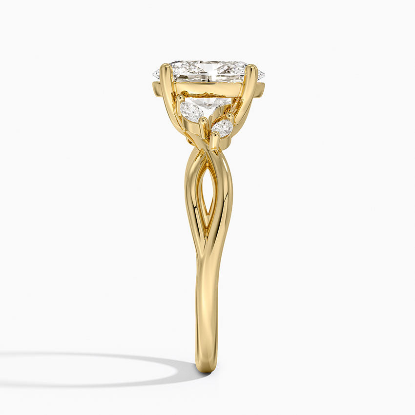 Willow Diamond Ring (1/8 ct. tw.) Yellow Gold 18k Oval Engagement Ring