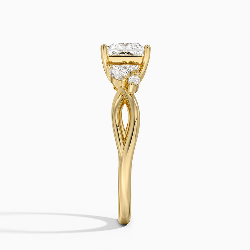 Willow Diamond Ring (1/8 ct. tw.) Yellow Gold 18k Princess Engagement Ring