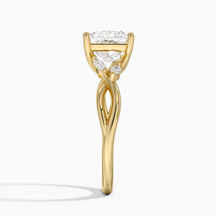 Willow Diamond Ring (1/8 ct. tw.) Yellow Gold 18k Princess Engagement Ring