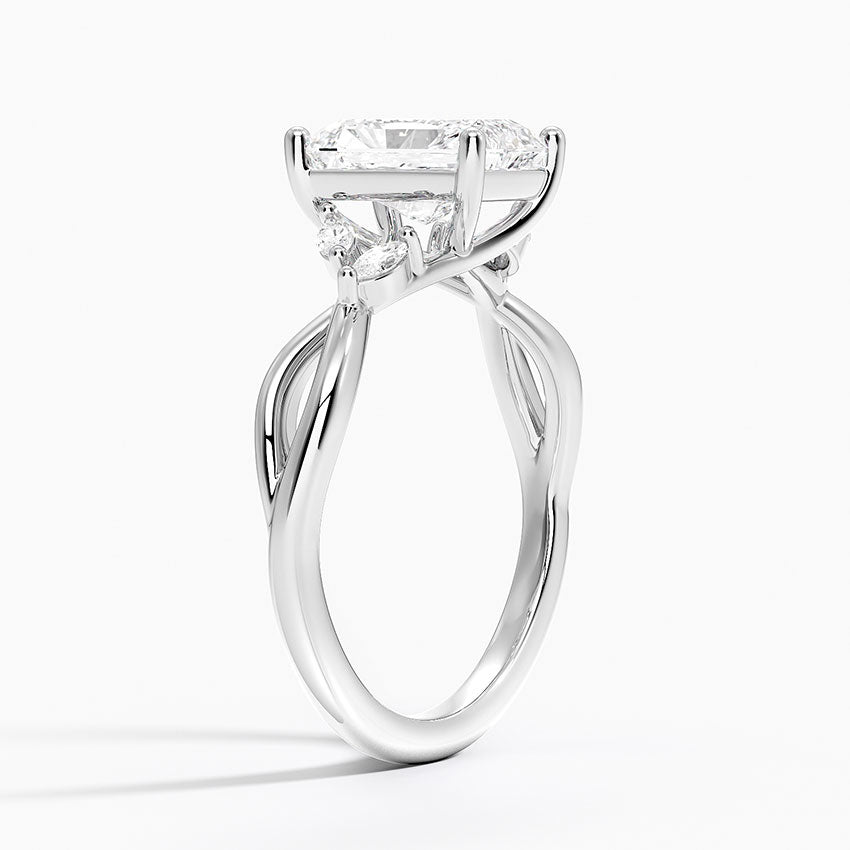Willow Diamond Ring (1/8 ct. tw.) Platinum Radiant Engagement Ring