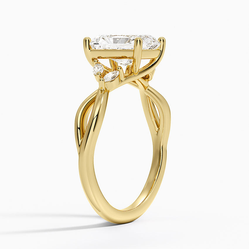 Willow Diamond Ring (1/8 ct. tw.) Yellow Gold 18k Radiant Engagement Ring
