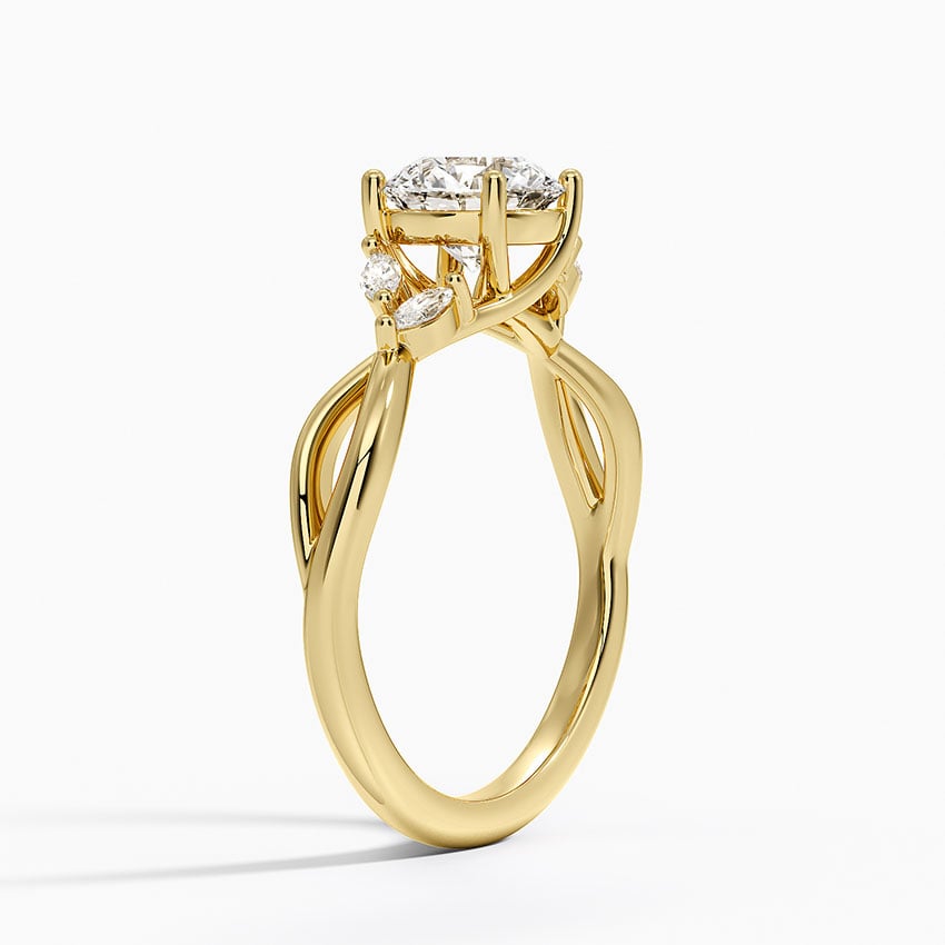 Willow Diamond Ring (1/8 ct. tw.) Yellow Gold 18k Round Engagement Ring