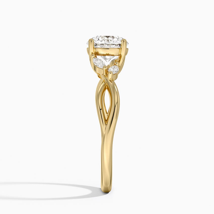 Willow Diamond Ring (1/8 ct. tw.) Yellow Gold 18k Round Engagement Ring