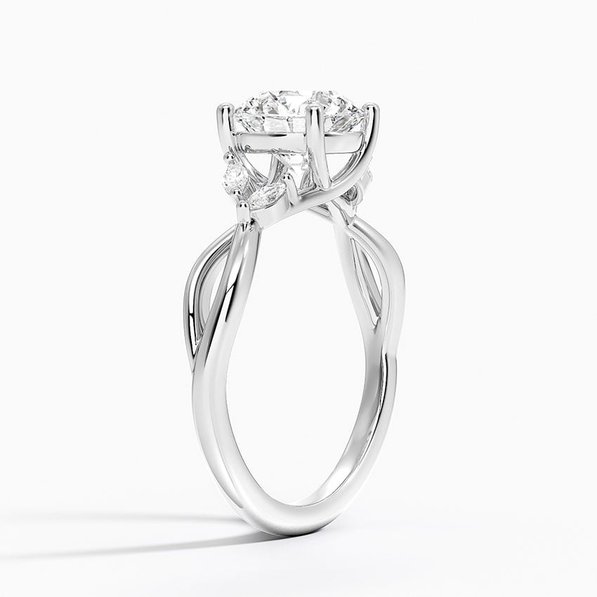 Willow Diamond Ring (1/8 ct. tw.) Platinum Round Engagement Ring