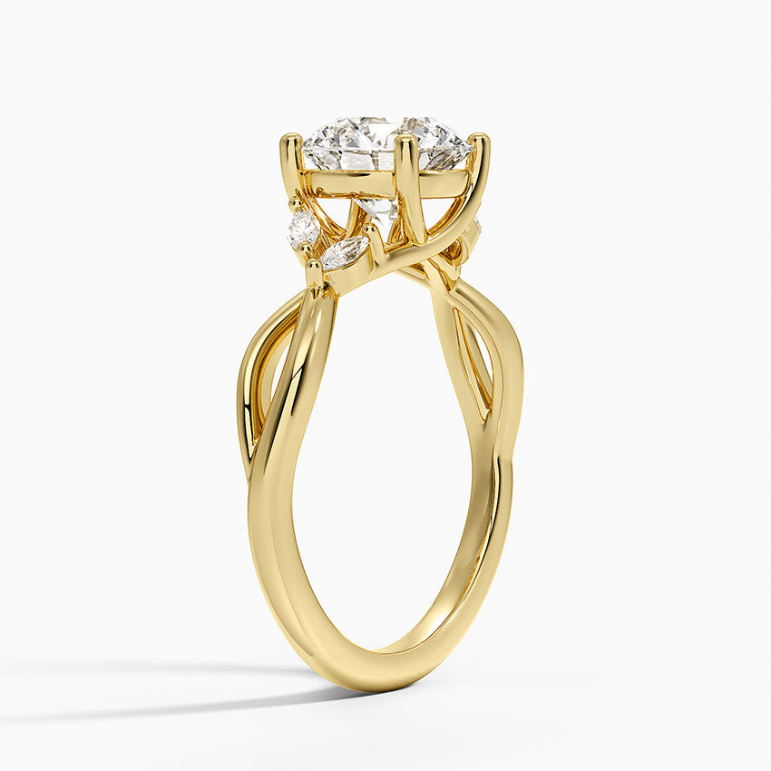 Willow Diamond Ring (1/8 ct. tw.) Yellow Gold 18k Round Engagement Ring