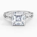 Willow Diamond Ring (1/8 ct. tw.) Platinum Asscher Engagement Ring