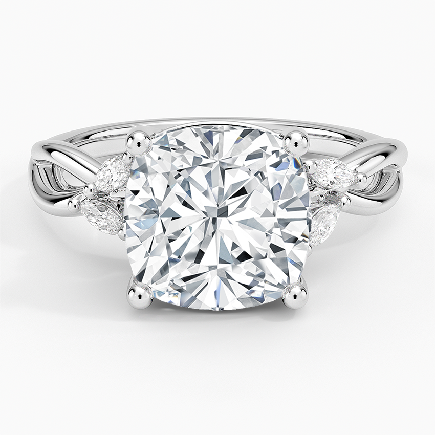 Willow Diamond Ring (1/8 ct. tw.) Platinum Cushion Engagement Ring