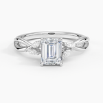 Willow Diamond Ring (1/8 ct. tw.) Platinum Emerald Engagement Ring