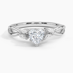 Willow Diamond Ring (1/8 ct. tw.) Platinum Heart Engagement Ring