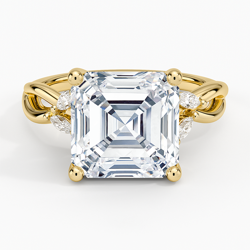 Willow Diamond Ring (1/8 ct. tw.) Yellow Gold 18k Asscher Engagement Ring