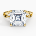 Willow Diamond Ring (1/8 ct. tw.) Yellow Gold 18k Asscher Engagement Ring