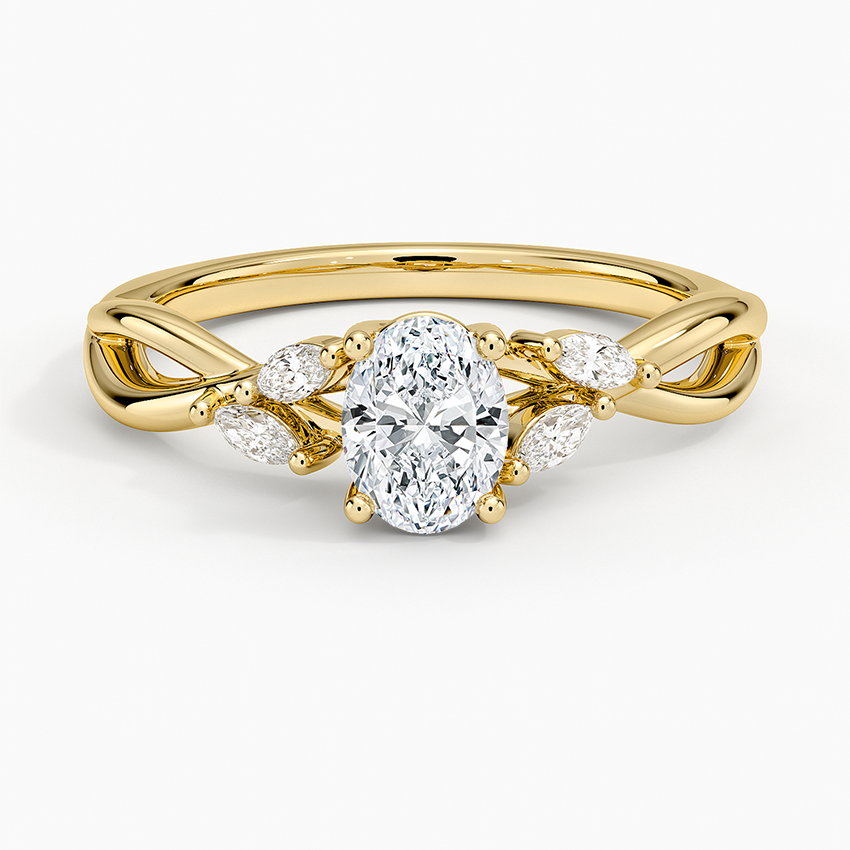 Willow Diamond Ring (1/8 ct. tw.) Yellow Gold 18k Oval Engagement Ring