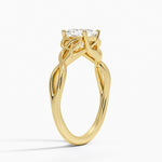 Celtic Love Knot Ring Yellow Gold 18k Asscher Engagement Ring