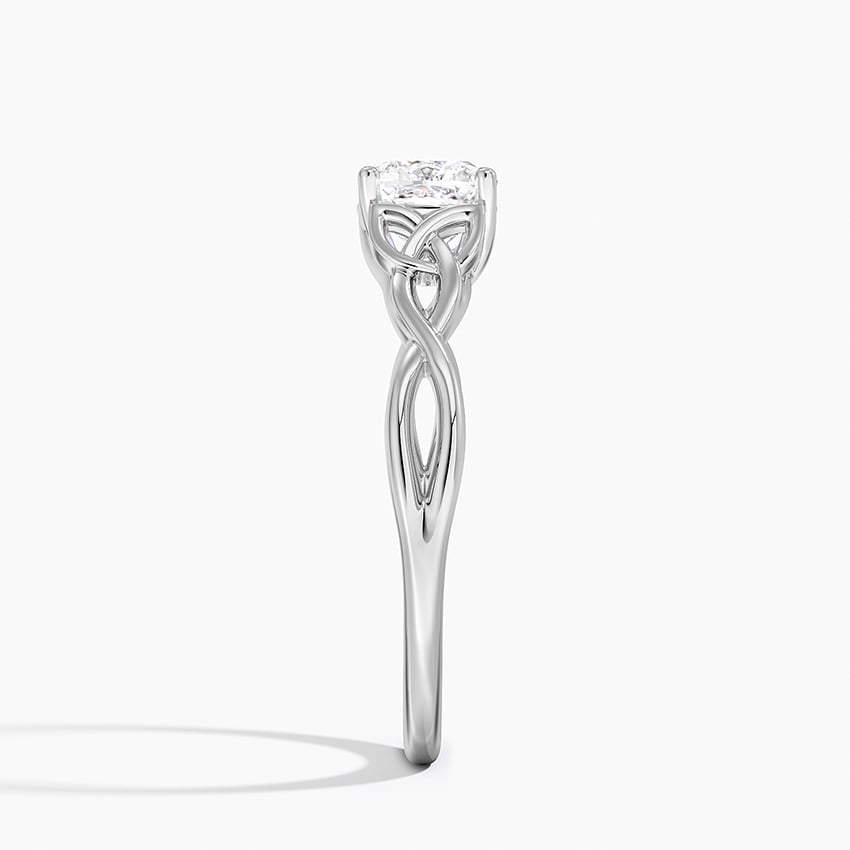 Celtic Love Knot Ring Platinum Cushion Engagement Ring