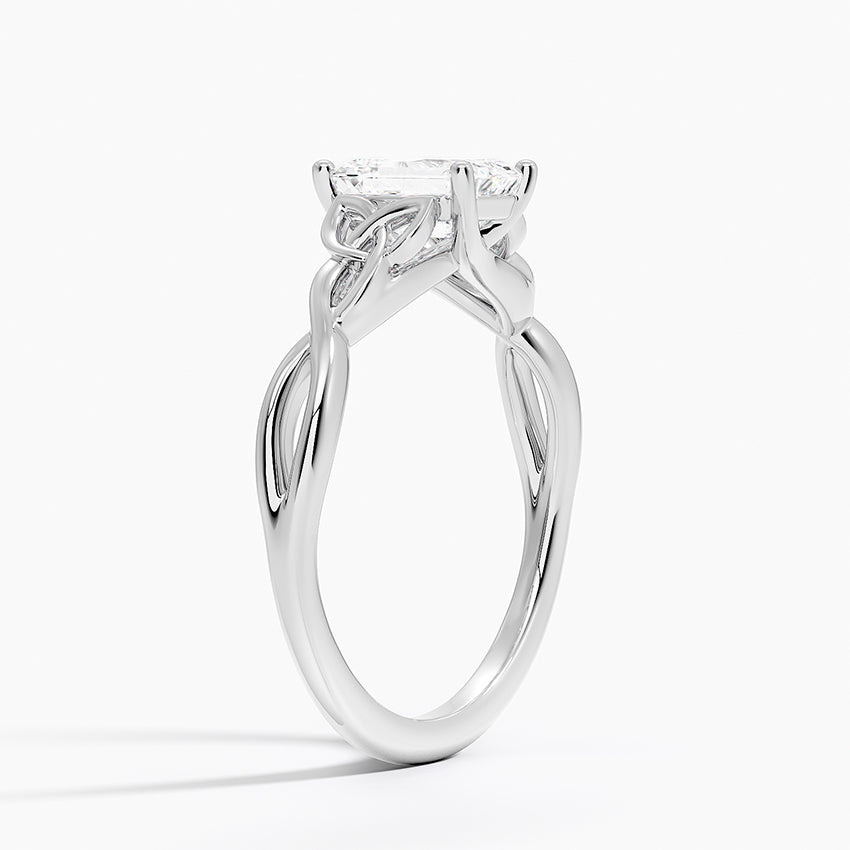Celtic Love Knot Ring Platinum Emerald Engagement Ring