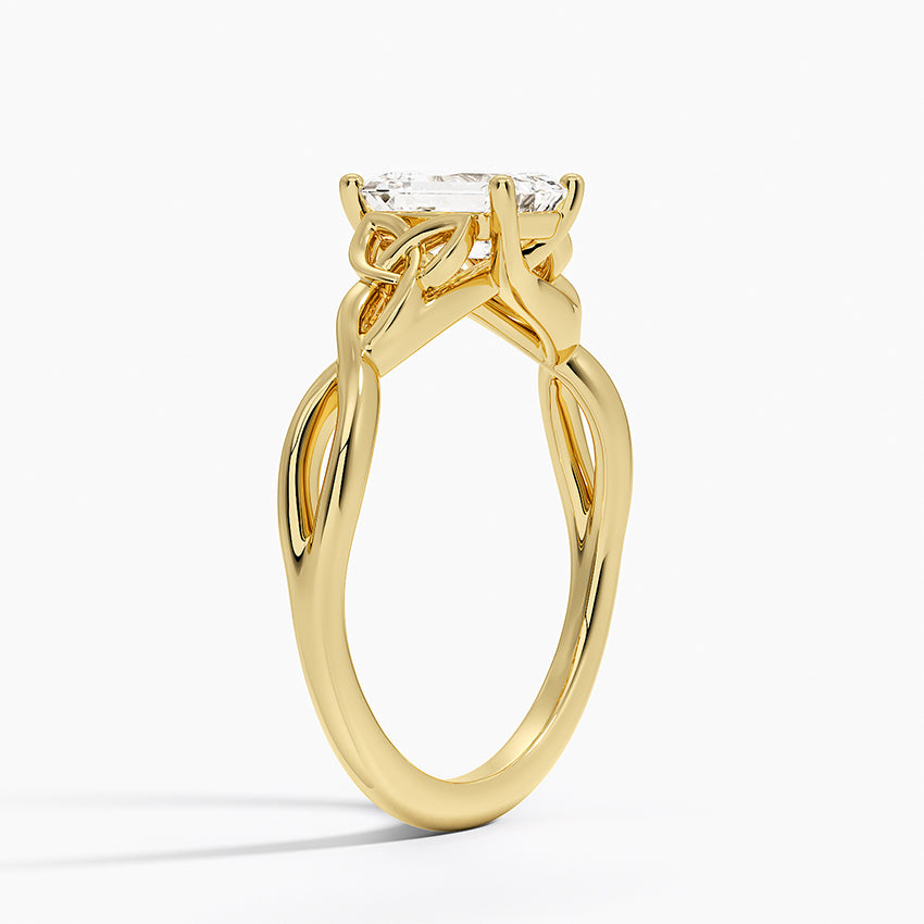 Celtic Love Knot Ring Yellow Gold 18k Emerald Engagement Ring