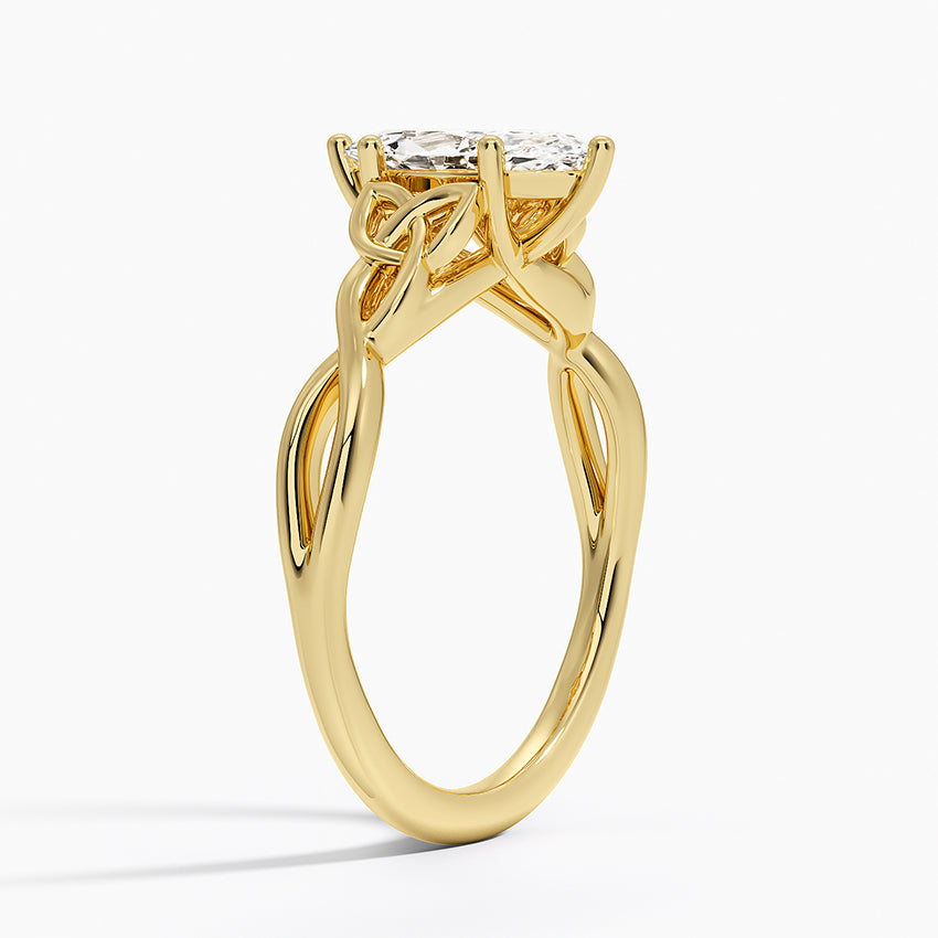 Celtic Love Knot Ring Yellow Gold 18k Marquise Engagement Ring