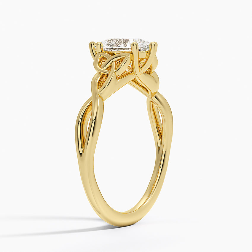 Celtic Love Knot Ring Yellow Gold 18k Pear Engagement Ring