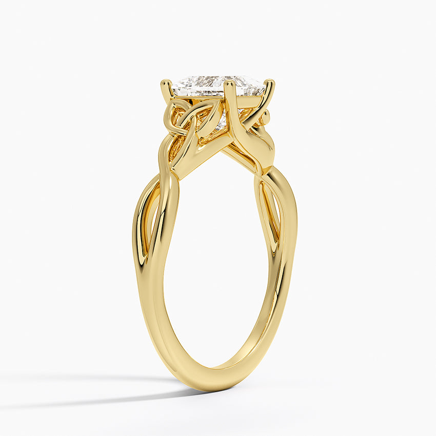 Celtic Love Knot Ring Yellow Gold 18k Princess Engagement Ring