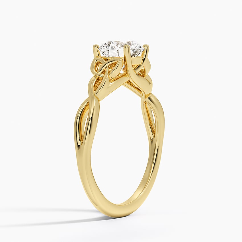 Celtic Love Knot Ring Yellow Gold 18k Round Engagement Ring