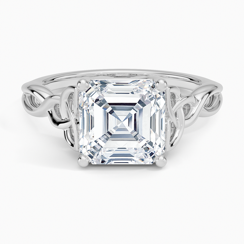 Celtic Love Knot Ring Platinum Asscher Engagement Ring