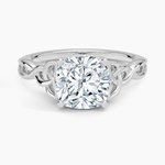 Celtic Love Knot Ring Platinum Cushion Engagement Ring