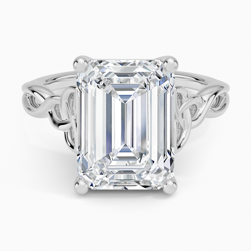 Celtic Love Knot Ring Platinum Emerald Engagement Ring