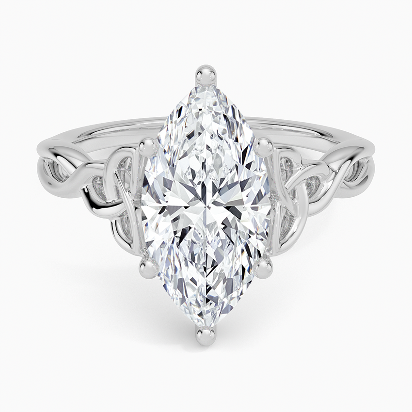 Celtic Love Knot Ring Platinum Marquise Engagement Ring