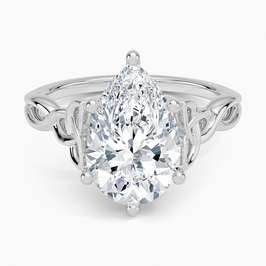 Celtic Love Knot Ring Platinum Pear Engagement Ring