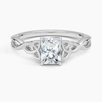 Celtic Love Knot Ring Platinum Radiant Engagement Ring