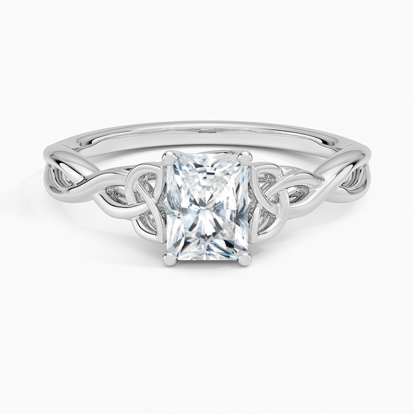 Celtic Love Knot Ring Platinum Radiant Engagement Ring