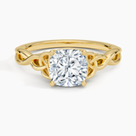 Celtic Love Knot Ring Yellow Gold 18k Cushion Engagement Ring