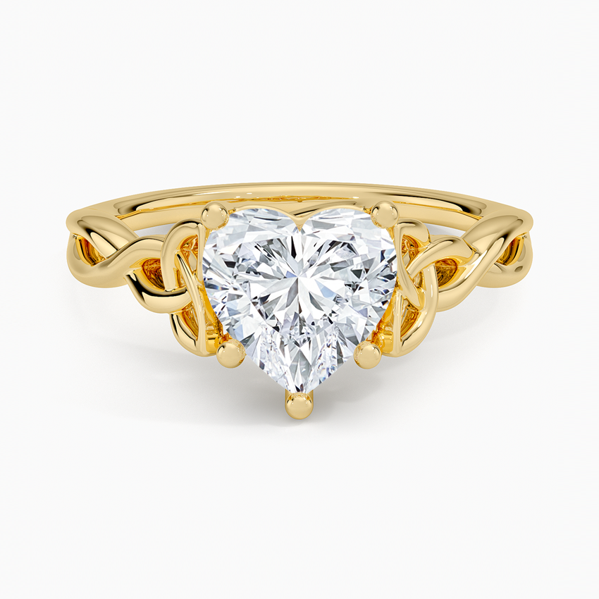 Celtic Love Knot Ring Yellow Gold 18k Heart Engagement Ring